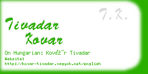 tivadar kovar business card